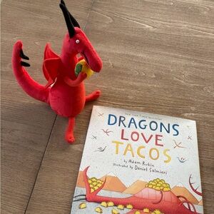 Dragons Love Tacos Book with Red Dragon Plush
